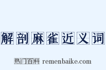 解剖麻雀近义词是什么意思的图片